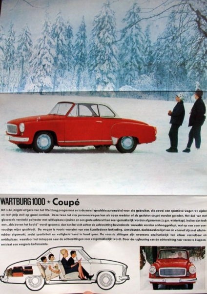 Wartburg 1000 Modellprogramm 1965 "Mit neuem Chassis" Automobilprospekt (6548)